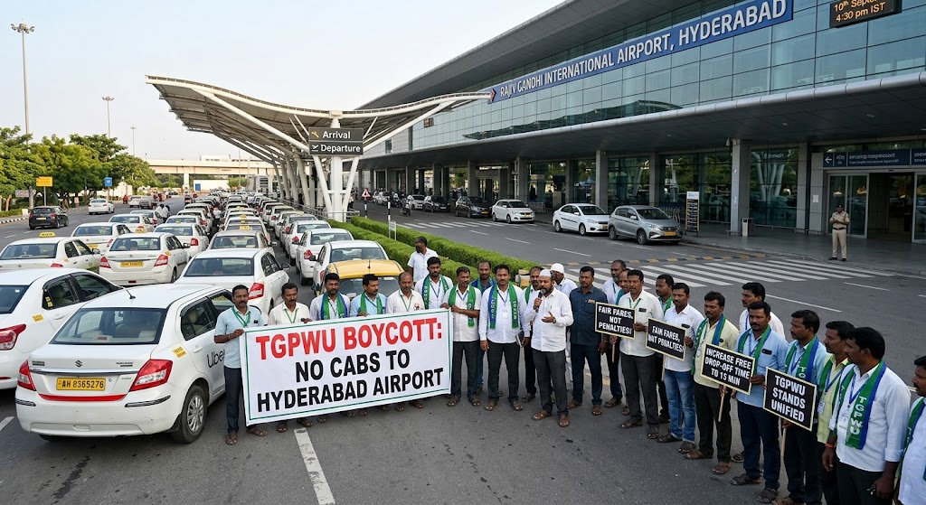 Hyderabad Airport Cab Boycott From Sept 10 Over Fare Disputes