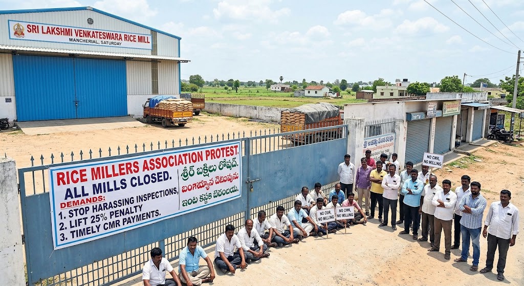 Telangana Rice Mills Shut as Millers Protest CMR Penalties and Inspections